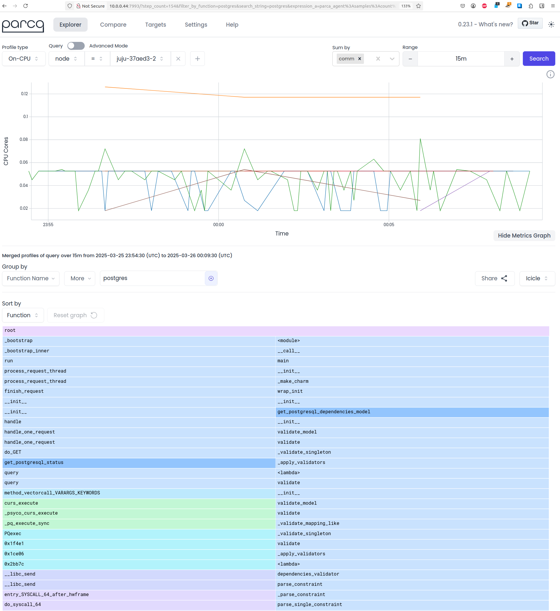 Example profile with Parca Web UI690x753